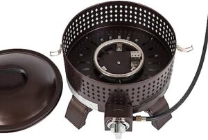 Get cozy with our Campfire Portable Gas Fire Pit, perfect for indoor or outdoor gatherings. Features a diamond design and adjustable flame control.