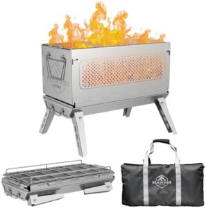 Elevate your outdoor gatherings with this 20-inch smokeless fire pit, featuring a portable & easy-to-assemble design, stainless steel construction, and removable ash pan. Perfect for camping, backyard BBQs, or patio picnics!