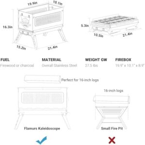Elevate your outdoor gatherings with this 20-inch smokeless fire pit, featuring a portable & easy-to-assemble design, stainless steel construction, and removable ash pan. Perfect for camping, backyard BBQs, or patio picnics!