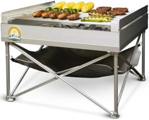 Here is the optimized SEO meta description:

"Transform outdoor gatherings with the Fireside Pop-Up Fire Pit, featuring a portable design, quad-fold grates and heat shield. Perfect for camping, BBQs or backyard events. Save with exclusive discounts on this versatile outdoor grill."