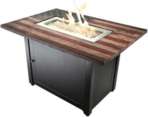 Cozy up with Endless Summer's The Americana fire pit, featuring a 40x28 rectangle design perfect for outdoor gatherings. Enjoy warm ambiance and savings with this affordable LP gas fire pit.