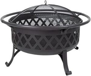 Here is the optimized SEO meta description:

"Cozy up with friends and family around the Pleasant Hearth Traverse Fire Pit, featuring a sturdy steel construction and durable spark guard for safe outdoor gatherings."