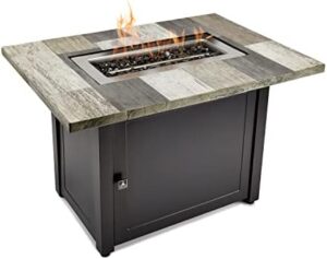 Transform your outdoor living space with the Ashton Gray 40x28” Rectangular Gas Fire Table, featuring a durable steel frame and realistic flame effect. Perfect for cozy gatherings and warm ambiance, save up to 30% on this stylish fire pit!