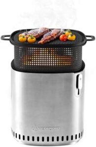 Here is the output:

"Enjoy backyard gatherings with this Smokeless Fire Pit featuring stainless steel stove, adjustable firepower, and removable ash pan. Perfect for camping or backyard BBQs."