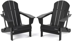 Discover the ultimate outdoor seating experience with TORVA's Folding Adirondack Chair Set of 2, featuring fire pit chairs for cozy gatherings and durable HDPE resin construction perfect for BBQs, beach days, and backyard gatherings.