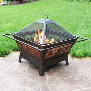 Get cozy outdoor gatherings with Sunnydaze Northern Galaxy fire pit featuring grill grate, spark screen, and poker. Perfect for campfires or backyard entertaining!