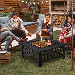 Here is the optimized SEO meta description:

"Cozy outdoor gatherings start here! Giantex's 3-in-1 fire pit & table set features rain cover, perfect for patio, backyard, or camping. Enjoy warmth and ambiance in style!"