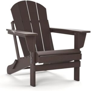 Elevate your outdoor gatherings with the TORVA Folding Adirondack Chair, featuring an all-weather proof design and durable HDPE resin construction. Perfect for patio, beach, or backyard use!