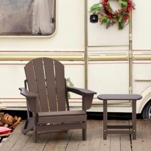 Elevate your outdoor gatherings with the TORVA Folding Adirondack Chair, featuring an all-weather proof design and durable HDPE resin construction. Perfect for patio, beach, or backyard use!