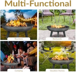 Warm up outdoor gatherings with the Sunnydaze 30-Inch Cast Iron Fire Pit, featuring heavy-duty construction and steel finish for durability. Perfect for wood-burning fires on patios or backyards.