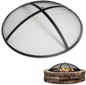 Here is the optimized SEO meta description:

"Protect your outdoor fire pit with Suncreat's heavy-duty steel mesh screen and ember lid. Perfect for 40-inch patio fire pits, keep sparks contained and enjoy cozy gatherings."