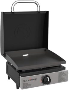 Discover the ultimate outdoor cooking experience with Blackstone's 1814 Stainless Steel Propane Gas Portable Griddle, featuring 12,000 BTUs and a heavy-duty design for camping, tailgating, or countertop use.