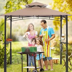 Elevate your outdoor grilling experience with the ABCCANOPY 8x5 Grill Gazebo, featuring a led light for enhanced ambiance and khaki design. Perfect for patio and backyard gatherings.