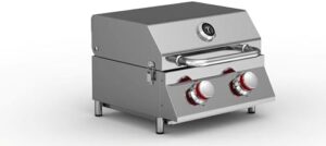 Cook up delicious meals anywhere with the GasOne Portable Propane Grill - 16-inch Stainless Steel Tabletop Grill featuring heat control and built-in thermometer, perfect for outdoor, camping, travel, or RV adventures!