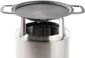 Cook up delicious meals with the Solo Stove Ranger Griddle + Hub, featuring a cast iron cooking surface and stainless steel hub for elevated cooking, perfect for outdoor enthusiasts.