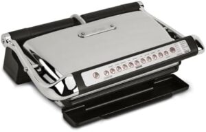Here is the optimized meta description:

"Indulge in perfect paninis with All-Clad's Electric Indoor Grill featuring AutoSense technology and removable, dishwasher-safe plates. Perfect for smokeless grilling at home."