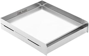 Here is the generated SEO meta description:

"Cook with ease on this Blaze 14-inch griddle plate, featuring durable stainless steel construction and a non-stick surface for effortless food release. Enjoy quick cleanup and heat distribution."

Let me know if you need any further adjustments!