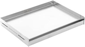 Seamless grilling experience with Blaze's stainless steel 24-inch griddle plate, perfect for cooking up to 4 burgers at once. Enjoy discounts and savings on this top-rated griddle.