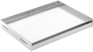 Seamless grilling experience with Blaze's stainless steel 24-inch griddle plate, perfect for cooking up to 4 burgers at once. Enjoy discounts and savings on this top-rated griddle.
