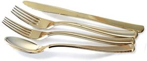 Here is the optimized SEO meta description:

"Complete your special occasion with this 960-piece set of heavyweight plastic plates, cups, silverware, and napkins in white and gold. Perfect for weddings, parties, or everyday use."