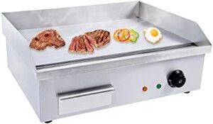 Here is the generated SEO meta description:

"Commercial-grade Teppanyaki electric griddle with thermostatic control, perfect for countertop cooking. Compact design for small kitchens and outdoor BBQ events."