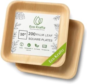 Discover compostable and biodegradable palm leaf plates perfect for weddings and events. Sturdy, odor-free, and microwave safe. Enjoy 10" dinnerware sets with 200 pieces.