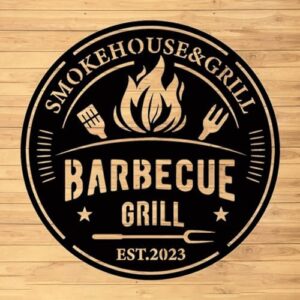 Here is the generated meta description:

"Add a personalized touch to your backyard with these custom BBQ metal wall signs, perfect for grill enthusiasts and housewarming gifts. Get unique designs and discounts on this grilling decor!"