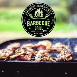 Here is the generated meta description:

"Add a personalized touch to your backyard with these custom BBQ metal wall signs, perfect for grill enthusiasts and housewarming gifts. Get unique designs and discounts on this grilling decor!"