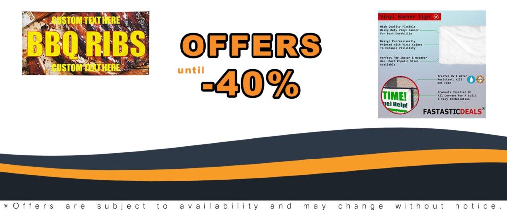 Custom Vinyl Banner Multiple Sizes BBQ Ribs #1 Outdoor Advertising Printing BBQ Outdoor Weatherproof Industrial Yard Signs 10 Grommets Personalized Text Here