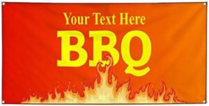 Here is the optimized meta description:

"Personalize your outdoor events with this custom vinyl banner featuring 8 grommets and a weatherproof design. Perfect for BBQs, restaurants, and more! (44x110 inches)"