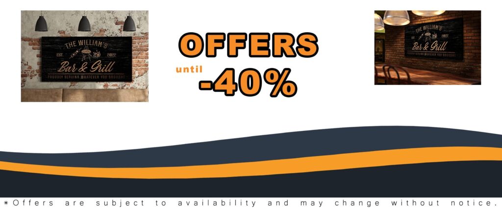 “Custom Bar & Grill Sign for Outdoor Backyard BBQ Kitchen Decor”