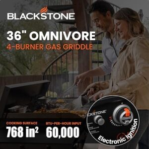 Cook up a culinary masterpiece on the Blackstone 2266 36" Original Omnivore Griddle, featuring dual side shelves and powder-coated steel for effortless cooking. Perfect for big meals and backyard gatherings. Get ready to sizzle!
