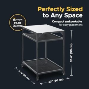 Here is the generated SEO meta description:

"Transform your outdoor gatherings with this versatile Ooni Medium Modular Table. Boasting a stainless steel pizza oven stand, grill barbecue stand and 31x22x35 inch dimensions, perfect for pizza parties and BBQs."