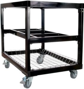 Perfect your outdoor cooking with Primo 318 Grill Cart, Junior, Black - a compact and durable BBQ station for small to medium-sized gatherings.
