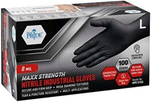 Maximize your industrial protection with MED PRIDE's Maxx Strength Nitrile gloves, featuring diamond texture and 8 mil thickness for tear-resistance. Perfect for heavy-duty tasks with a discount available!