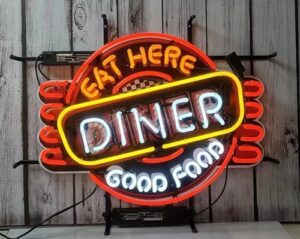 Light up your space with neon signs! Durable glass construction, 24x20 inches, and vibrant jet printing. Perfect for bars, cafes, hotels, or offices.