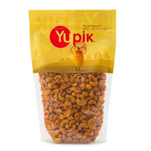Discover the unique smoky flavor of Yupik BBQ Cashews, 2.2 lb, with 6 packs of roasted and salted nuts, perfect for snacking on-the-go, rich in protein & iron.