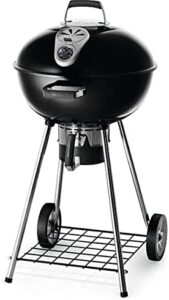 Sear the perfect meal with Napoleon's 22" Charcoal Kettle Barbecue Grill, featuring compact design and efficient cooking for a backyard BBQ or camping trip. Perfect for outdoor enthusiasts!
