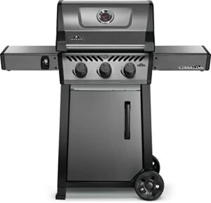 Cook up a backyard feast with the Freestyle 365 Natural Gas Grill, featuring 3 burners and sleek graphite grey design. Perfect for outdoor gatherings!