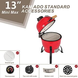 Discover the Outvita Ceramic Grill, a portable 13" Round Kamado Charcoal Grill perfect for backyard BBQs and camping trips. Achieve precise temperatures with the built-in thermometer, ideal for varied cooking methods. Perfect for grilling enthusiasts!
