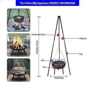 Cook up outdoor adventures with this Portable Camping campfire grill. Adjust height for perfect grilling, heavy-duty construction, and stainless steel barbecue net included. Perfect for camping trips and backyard BBQs!
