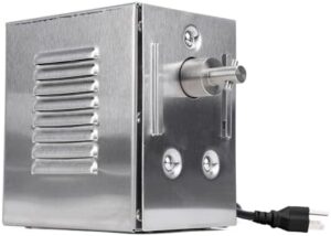 Replace your outdoor grill with a reliable rotisserie motor, featuring SUS construction and a wide torque range for efficient cooking. Perfect for BBQ gatherings, this motor supports up to 250kg and runs on 100-240V US plug.