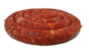 "Indulge in authentic Italian sausage with this 8-pound ring, made fresh daily and nitrate-free with no additives, perfect for snacking or grilling."