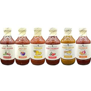 Discover the Gourmet Warehouse Variety Pack BBQ Sauce, a delicious and gluten-free blend of unique flavors handcrafted in small batches. Includes 6 x 16oz bottles perfect for grilling enthusiasts.