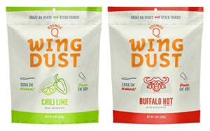 Discover the ultimate grilling companion! This Kosmos Q Wing Dust Grill Spices and Seasonings Set features 11 flavor varieties for a delicious BBQ experience. Perfect for chicken wing enthusiasts, this gift set includes Buffalo, Garlic Parmesan, Cajun, and more. Limited time offer: get 20% off your first purchase!