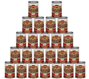 Here is the optimized SEO meta description:

"Stock up on emergency supplies with Keystone Meats All Natural Canned Beef, 14.5 Oz, fully cooked and shelf stable, perfect for survival kits or daily meals. No preservatives, gluten-free, made in USA, pack of 24."