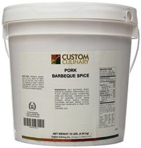 Enhance your BBQs with our Custom Culinary Pork Barbeque Spice, a flavor-packed blend in a 10-pound container. Perfect for grilling enthusiasts and meat lovers!