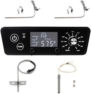 Upgrade your Pit BOSS smoker experience with this Digital Thermostat Control Board Kit Replacement featuring LCD display, hot rod ignitor, and temperature probes. Perfect for precise cooking control.