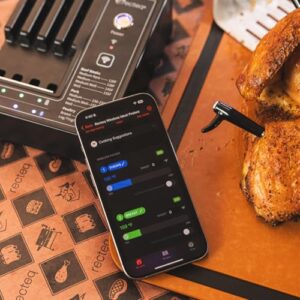 Here is the generated meta description:

"Wireless meat thermometer for precise grilling and BBQ results. 4 probes included. Monitor temps on-the-go with the recteq app, perfect for outdoor cooking enthusiasts."