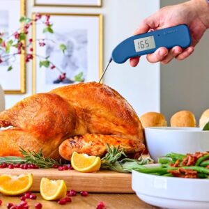 Get precise temperature readings with Thermapen ONE's instant-read accuracy and nautical blue design, perfect for food enthusiasts and professionals alike.